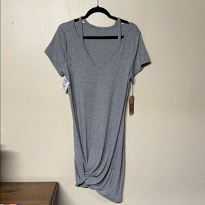 Lily Heather Gray V-Neck Dress